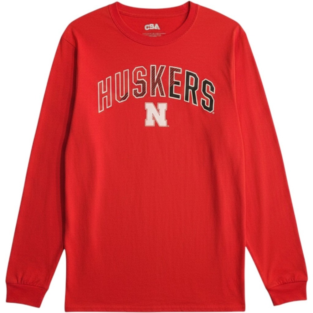 Nebraska Huskers Long Sleeve T-Shirt Mens Medium Red NCAA College Graphic Tee